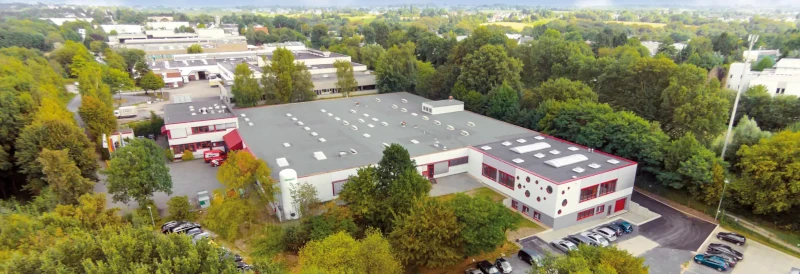 Luftbild des erweiterten MOZART-Werksgeländes