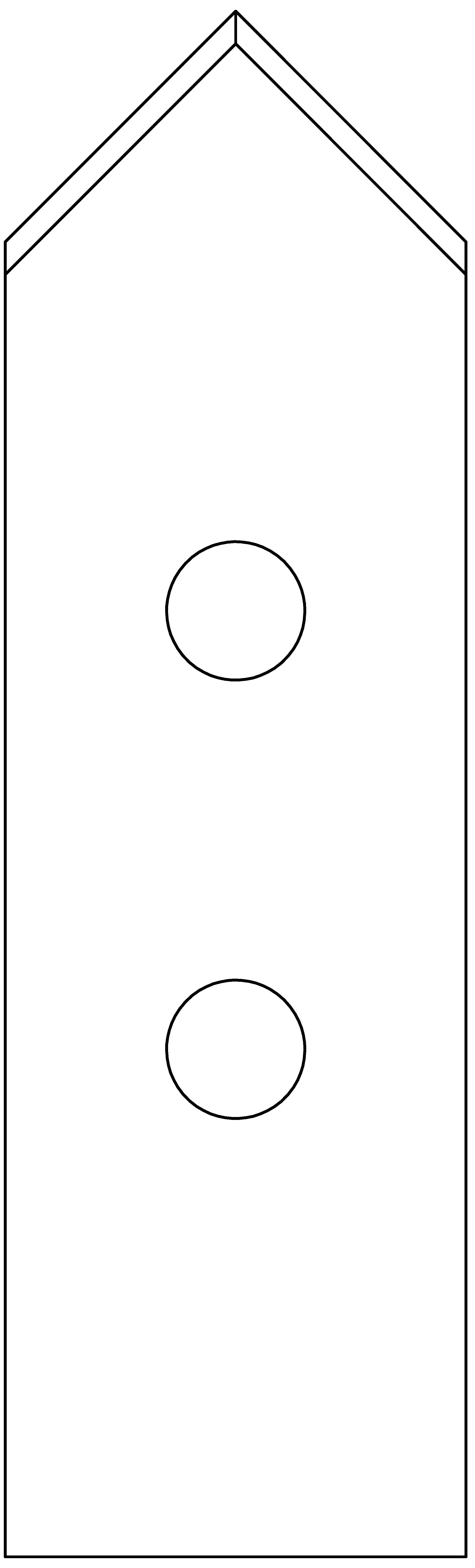 Messerklinge dachförmig